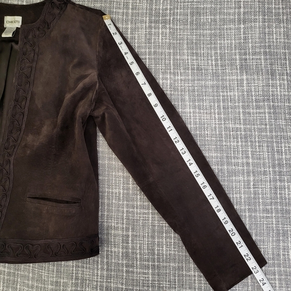 CHICO'S Suede Bolero Jacket Short Mocha Brown Women's XS/S - Picture 5 of 10